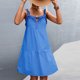 thumbnail image 5 of Moda mujer vestido verano Casual cuello redondo sin mangas vacaciones playa Bandag vestido Fridja  hjkh4304, 5 of 5