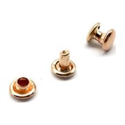 Wxqbjtam 100 Sets Double Cap Rivets studs Snap Rivet Leather Craft Light Gold
