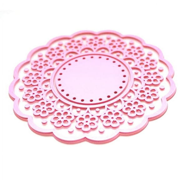 TAILTOSS 4Pcs Pink Silicone Coasters for Drinks and Cups with Fun and Functional Design