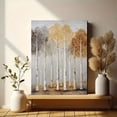 thumbnail image 6 of Autumn Birch Forest Textured Canvas Print Wall Art for Living Room Office Hallway, 6 of 8