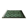 thumbnail image 2 of Ahgly Company Machine Washable Indoor Square Oriental Turquoise Blue Industrial Area Rugs, 7' Square, 2 of 4