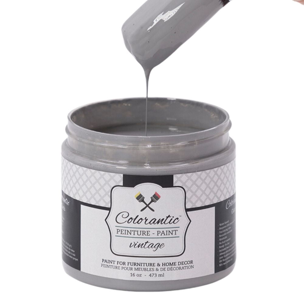 Colorantic | GREY GLAZE for Faux-Fini Stain Old Barn Style - Fabric Paint Medium - Glitter Paint Additive Medium - Leather Paint (Grey - 32 oz (Quart))