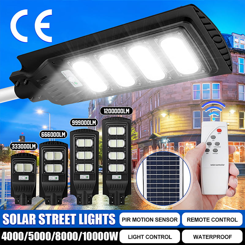 990000LM 4000W 840LED Solar Street Wall Light Lamp PIR Motion Sensor Remote US 