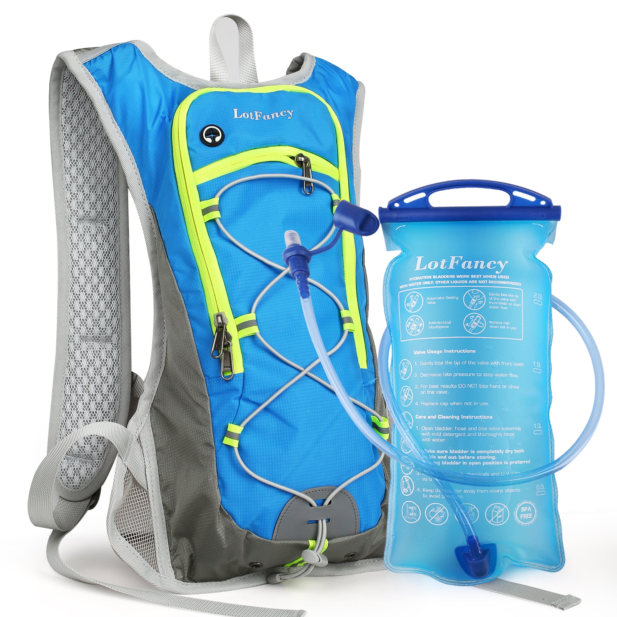 Hydration Backpack with 2L Bladder (BPA Free), Leakproof Camel Backpack
