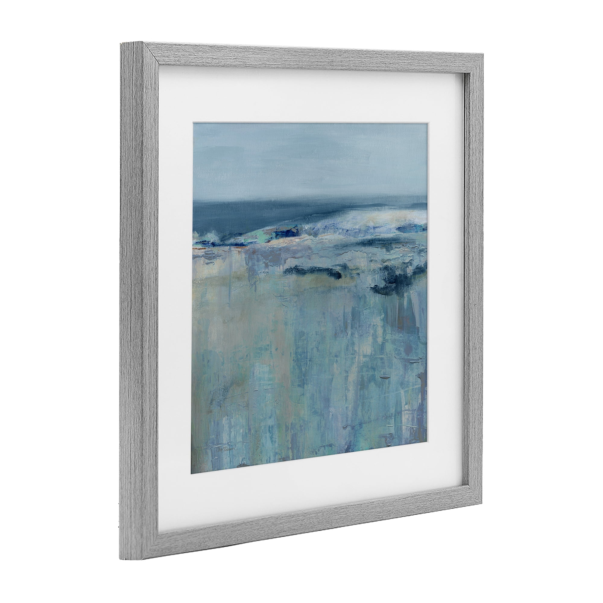 Stupell Industries Serene Abstract Pastel Seascape Gray Framed Print Under Glass, design by Carol Robinson