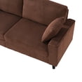 thumbnail image 5 of CQSXDA 81.8 Inch 2-Seater Corduroy Loveseat Sofa with Iron and Wood Frame, Square Armrests for Living Room or Apartment, Orange, 5 of 11