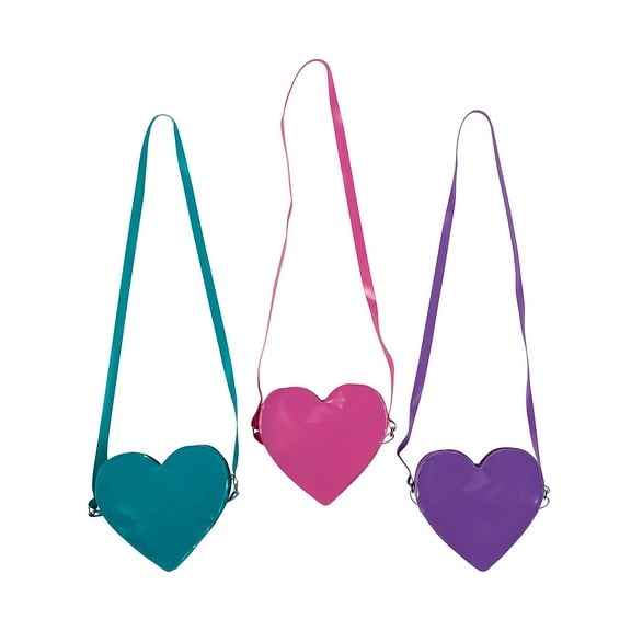 Heart-Shaped Purses, Apparel Accessories, Party Supplies, 12 Pieces