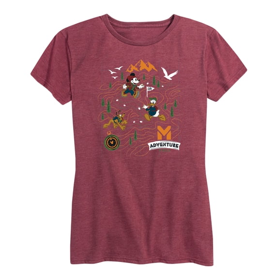 Mickey & Friends - Adventure Map - Women's Short Sleeve Graphic T-Shirt
