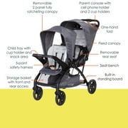 Baby Trend Sit N Stand Double 2.0 Stroller, Dash Grey, Compact Fold, Compatible with Car Seats