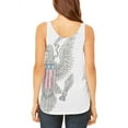 thumbnail image 2 of 4th Of July Born Free Vintage American Eagle Juniors Flowy Side Slit Tank Top Multi 2XL, 2 of 2