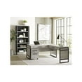 thumbnail image 3 of Modern Wood Laminate Open L-Desk and Return Corner Desk Concrete Gray, 3 of 12