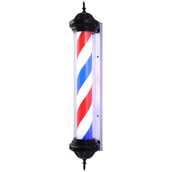 41'' LED Barber Pole Light, Hair Salon Barber Shop Open Sign, Hanging Rotating Light with Red, White, Blue Stripes, Classic Salon Sign