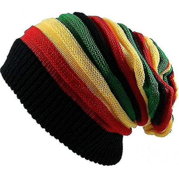 Dww-fash Bob Jamaican Reggae Cap -ur Striped Rasta Hat Slouchy Baggie Beanie Ies Gorro Rasta Women