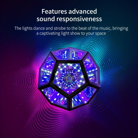 Gamer Infinity Mirror Light Infinite Dodecahedron, Art Light For Game Room Decor, Dimmable LED For Gaming Desk Table Night Glow Lamp Funny Gift