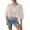01#Beige, variant on Women's Plain Fringe Trim Cut out Sheer Cover Up, Boho Scallop Trim 3/4 Sleeve Round Neck Cover up for Vacation