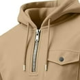 thumbnail image 4 of Yusimy Men's Solid Color 2-Piece Hoodie Cargo Set Long Sleeve Elastic Waist Drawstring Pocket Casual Sports, 4 of 8