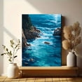 thumbnail image 6 of Ocean Waves Rocky Coastline Impasto Canvas Print Wall Art for Living Room Office Coastal Decor, 6 of 8