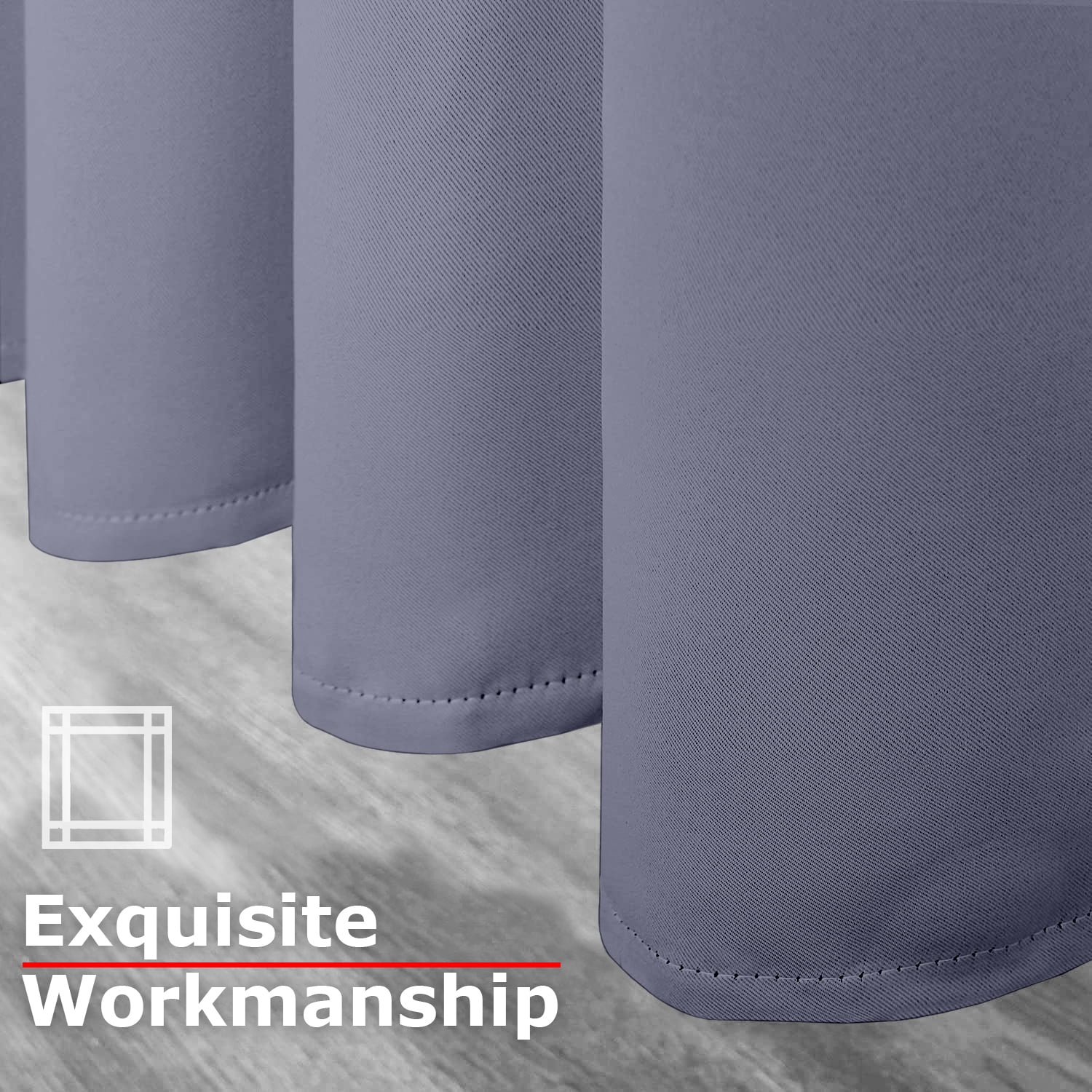 Ample Decor Blackout Curtain 46 x 63 inch Light Purple Set of 4 Panels, Room Darkening for Bedroom, Noise Reducing, Privacy Protection