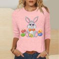 thumbnail image 2 of Camisetas Casuales de las Mujeres Impresas 3/4 Manga Cuello Redondo Blusa, Moda Ligera Superior para el Hogar Y el Uso Diario, Cómoda Imitación de la Tela Del Estante, 2 of 8