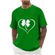 thumbnail image 1 of Blusas y camisas de manga corta con cuello redondo para hombre. Blusa de poliéster con hombros caídos y cuello redondo con estampado del Día de San Patricio., 1 of 3