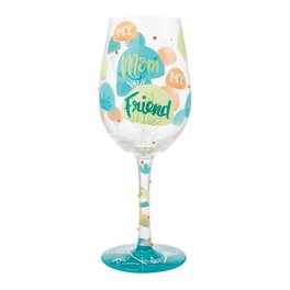 Enesco Designs By Lolita "Happy Retirement" Blown Wine Glass - 15oz Hand Painted