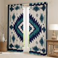 thumbnail image 2 of Feelyou Teens Retro Aztec Black Out Curtains, Tribal Western Fashion Curtains Pack of 2 (42x63 Each), Grey Blue Triangle Abstract Bedroom Curtains, Living Room Curtains Decor, 2 of 6