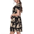 thumbnail image 2 of Disketp French Bulldog para Vestido de Manga Corta para Mujeres, Vestidos de Verano para Mujeres, Casual y Holgado para la Playa, 2 of 6