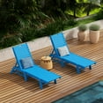 thumbnail image 2 of WestinTrends Malibu Outdoor Chaise Lounge Set of 2, All Weather Poly Lumber Patio Pool Lounge Chair with 5 Posistions Backrest, Pacific Blue, 2 of 9