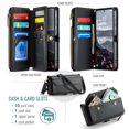 thumbnail image 3 of Compatible with Samsung Galaxy S24 FE 5G Zipper Wallet Phone Case Tempered Glass Screen Protector Crossbody Lanyard Strap Flip Card Holder Slot Cell Cover for S 24 EF AI S24FE 24S Women Girls Black, 3 of 9