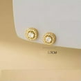 thumbnail image 2 of K-KED 925 Sterling Silver Earrings Cubic Zirconia Round Stud Earrings Jewelry-Gold, 2 of 7