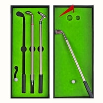 CurioCo Funny Golf Pen Gift Set Mini Golf Game Desktop Toy with 3 Golf Club Pens Ball Flag Hole Novelty Office Desk Decor for Men Dad Coworkers Golfers