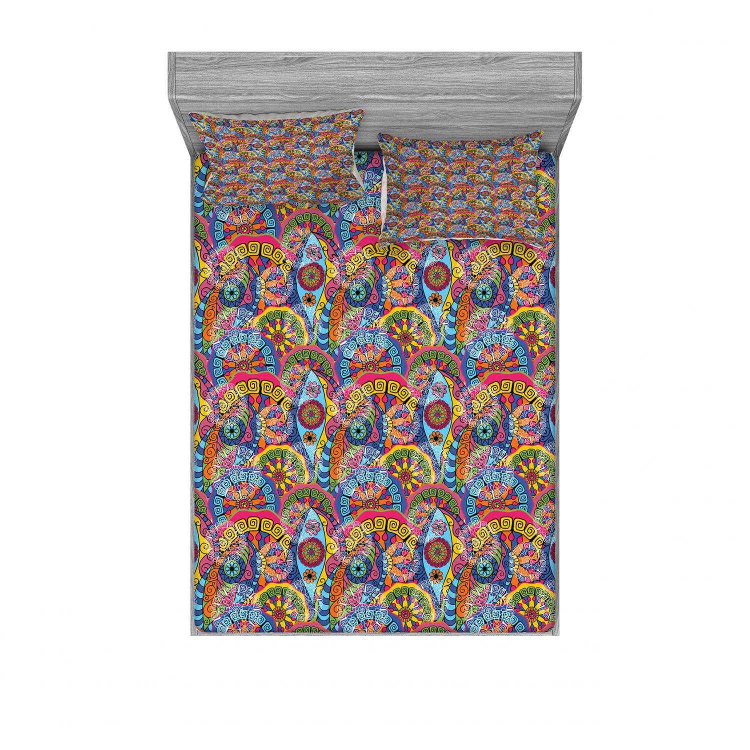 Enoqunt Housses de si/ège de voiture Power color/é Floral Hippie symbolique 60S Kitsch Paisley Retro Set de 2 protecteurs