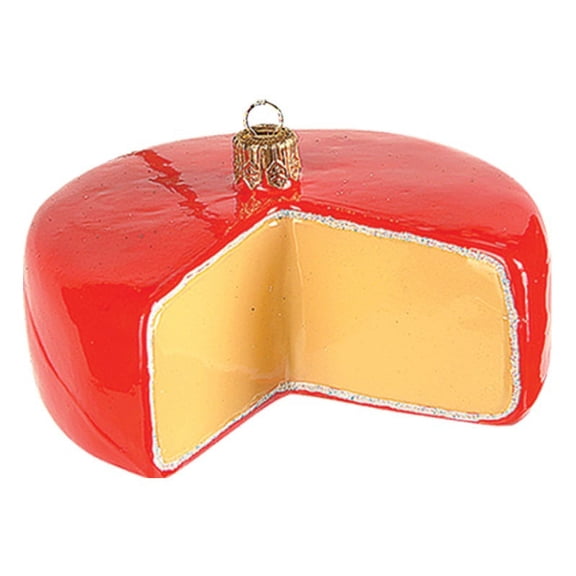 Wheel of Gouda Cheese Polish Blown Glass Christmas Ornament Tree Decoration