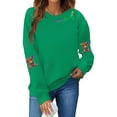 thumbnail image 4 of Zedker Mardi Gras Clothes for Women Light Sweatshirts Merry And Bright Xmas Long Sleeve Shirts Crewneck Pullover Tops, 4 of 5