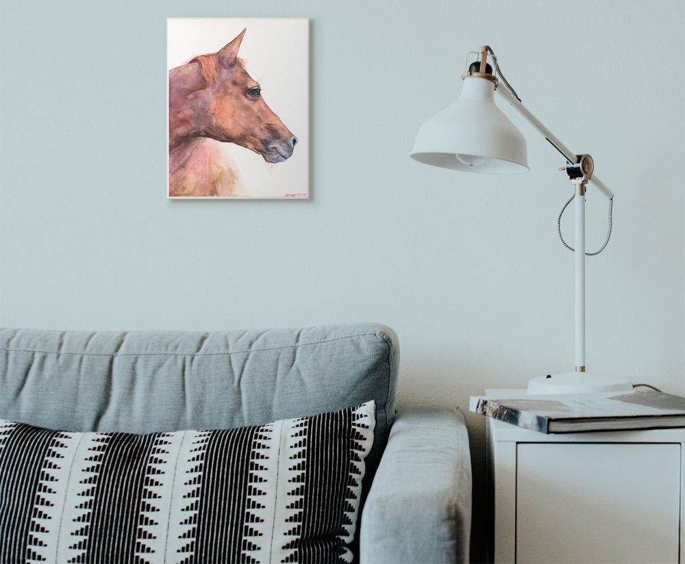 Stupell Industries Horse Head Animal Watercolor Painting Wall Plaque Art by George Dyachenko