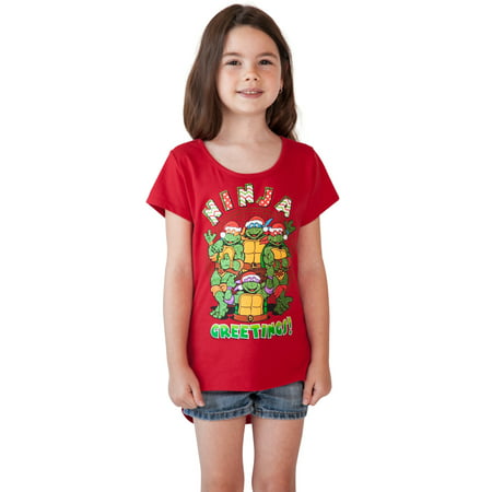 Girls Teenage Mutant Ninja Turtles Christmas T-Shirt