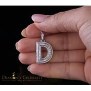 Diamond Celebrity'sWhite Bugutte Initial Alphabet'D' Sterling Silver Pendant 1.52ct Cubic Zirconia