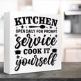 thumbnail image 4 of Zomyto 7"x7" Funny Kitchen Wood Block Signs,Kitchen Open Daily for Prompt Wooden Box Sign for Home Shelf Farmhouse Kitchen Tabletop Desk Decor, 4 of 7