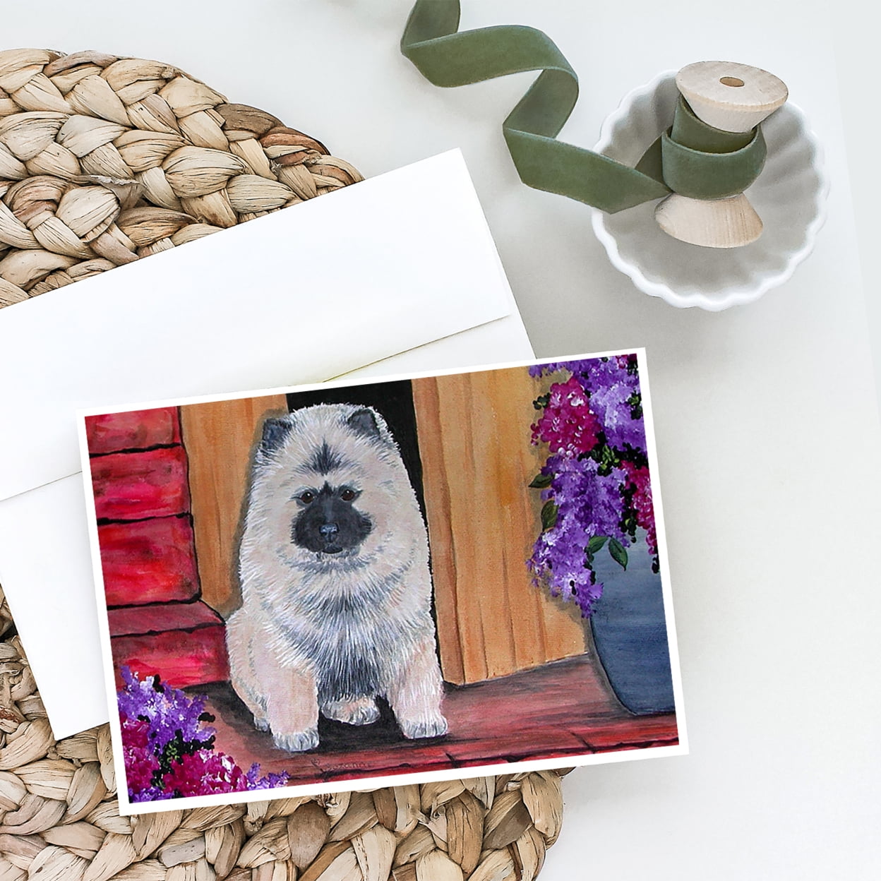 Keeshond Greeting Cards and Envelopes Pack of 8