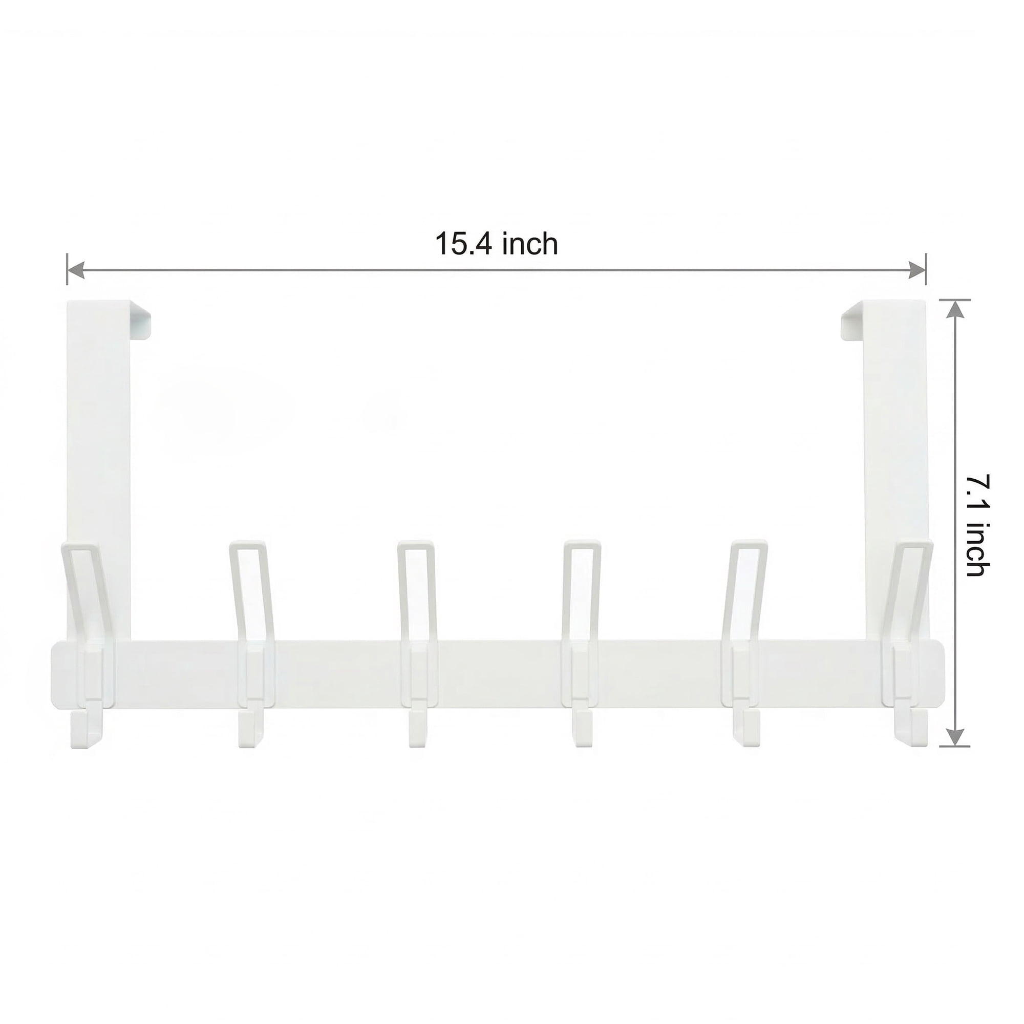 Unique Bargains Coat Rack Door Mount with 6 Hooks for Coats and Towels White 15.4"x7.1"