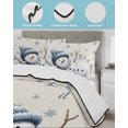 thumbnail image 3 of Full Size Quilt Bedding Set, Beige Scarf Snowman Christmas Reversible Summer Quilt 3 Pieces, Winter Xmas Snowflake Lightweight Bedspreads Coverlets with 2 Pillow Shams for All Seasons, 3 of 5