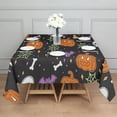 thumbnail image 3 of Happy Halloween Square Table Cloth Waterproof Spillproof Tablecolths Evil Pumpkin Ghost Table Cover for Dining Kitchen Restaurant Birthday (52x52 Inch), 3 of 6