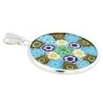 thumbnail image 4 of GlassOfVenice Murano Glass Millefiori Pendant in Silver Frame 7/8", 4 of 4
