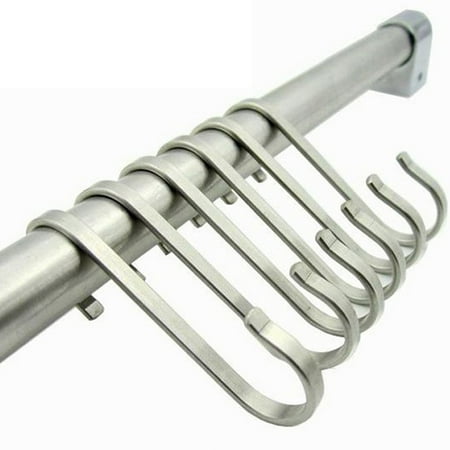 

6pcs/set Hanging Stainless Steel Clothes Hooks S Shaped Kitchen Organizing Rack