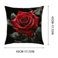 thumbnail image 3 of Black Pink Roses Velvet Throw Pillow Covers Sofa Pillowcase Car Square Throw Pillowcases Home Decoration 18X18in, 3 of 7
