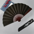 thumbnail image 3 of BAOQIN Red Bone Folding Fan, Folding Silk Hand Fan&nbsp;Tai Chi Kung Fu Foldable Hand Fans&nbsp;Performance Decoration for Diy Hand Painted Art Calligraphy Advertising （I）, 3 of 5