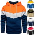 thumbnail image 4 of Caqnni Men's Hoodies Color Block Pullover Soft Hooded Sweatshirts Long Sleeve Casual Hoodies with Zipper Pocket (XXL,White), 4 of 4