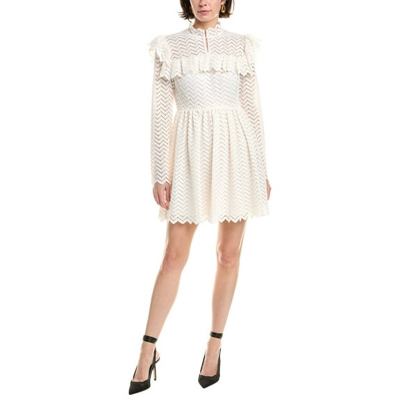 Rebecca Taylor womens  Chevron Lace Mini Dress, 00, Pink