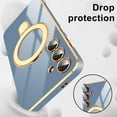 thumbnail image 4 of Dteck for Samsung Galaxy S24 Case with Magnetic Ring Stand, Compatible with MagSafe, Full Camera Lens Protection, Luxury Plating Slim Cover Samsung S24 Phone Cases for Women Men,Blue, 4 of 4