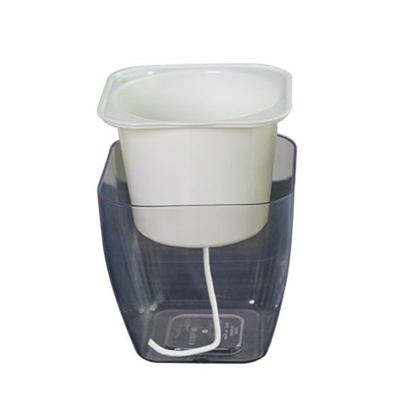 Worgeous  Self Watering Plant Pot Clear Square Planter Indoor Pots White